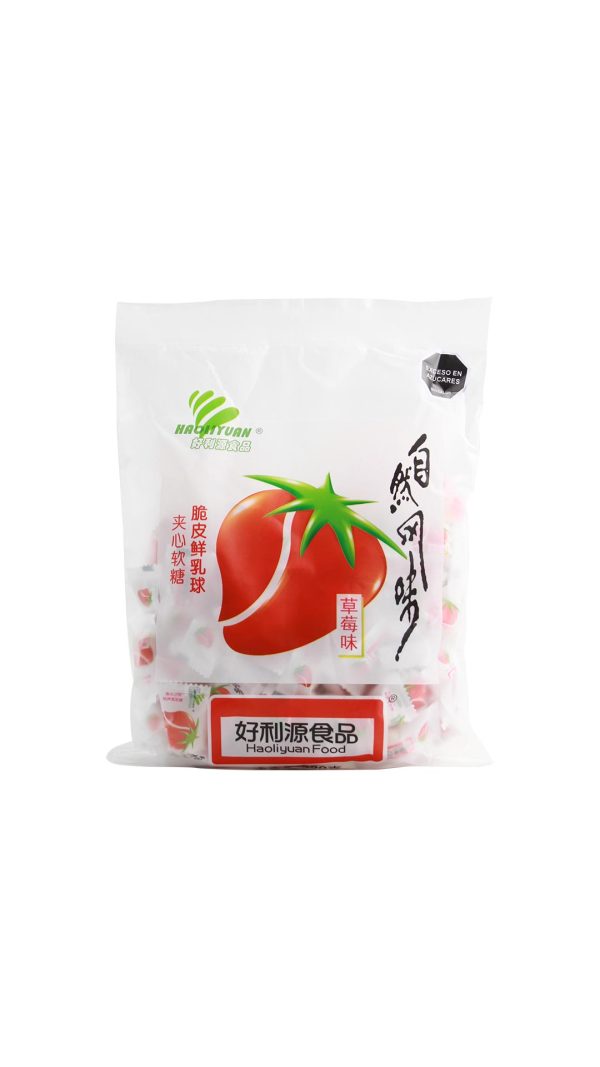 Caramelo blando de leche con sabor a fresa