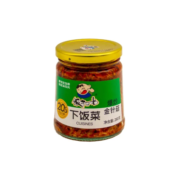 Hongo Enoki en Salsa