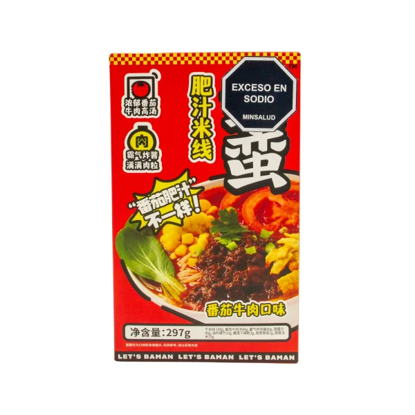 Fideos Celofanes Sabor Sopa de Tomate y Carne de Res