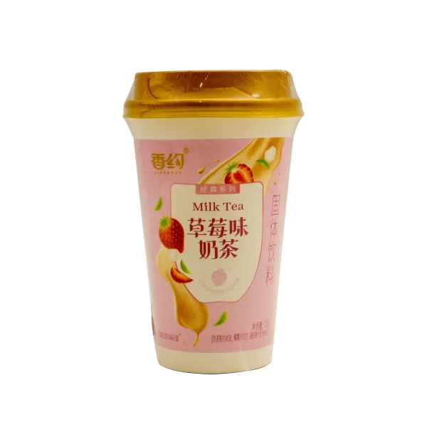 Té con leche en polvo con sabor a fresa con coco