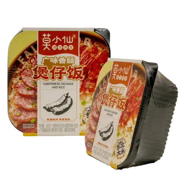 Arroz autocalentable con salchicha