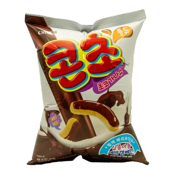 巧克力榛子奶油膨化玉米小吃<br><br>Snak De Maiz Inflado Con Crema De Chocolate Y Avellanas